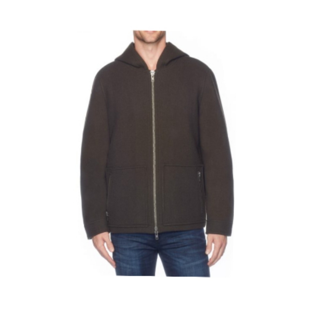 WOOL BLENDED HOODED JACKET